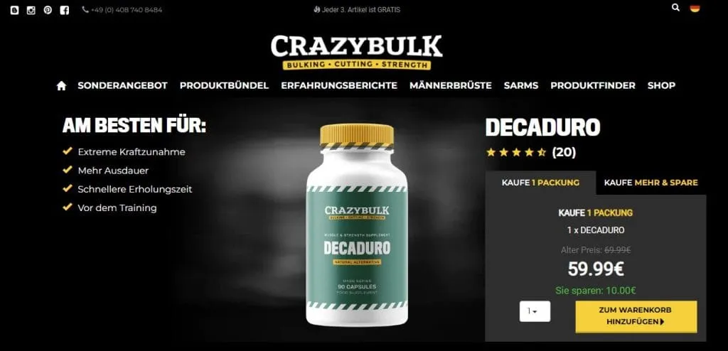 DecaDuro auf der offiziellen CrazyBulk Website kaufen