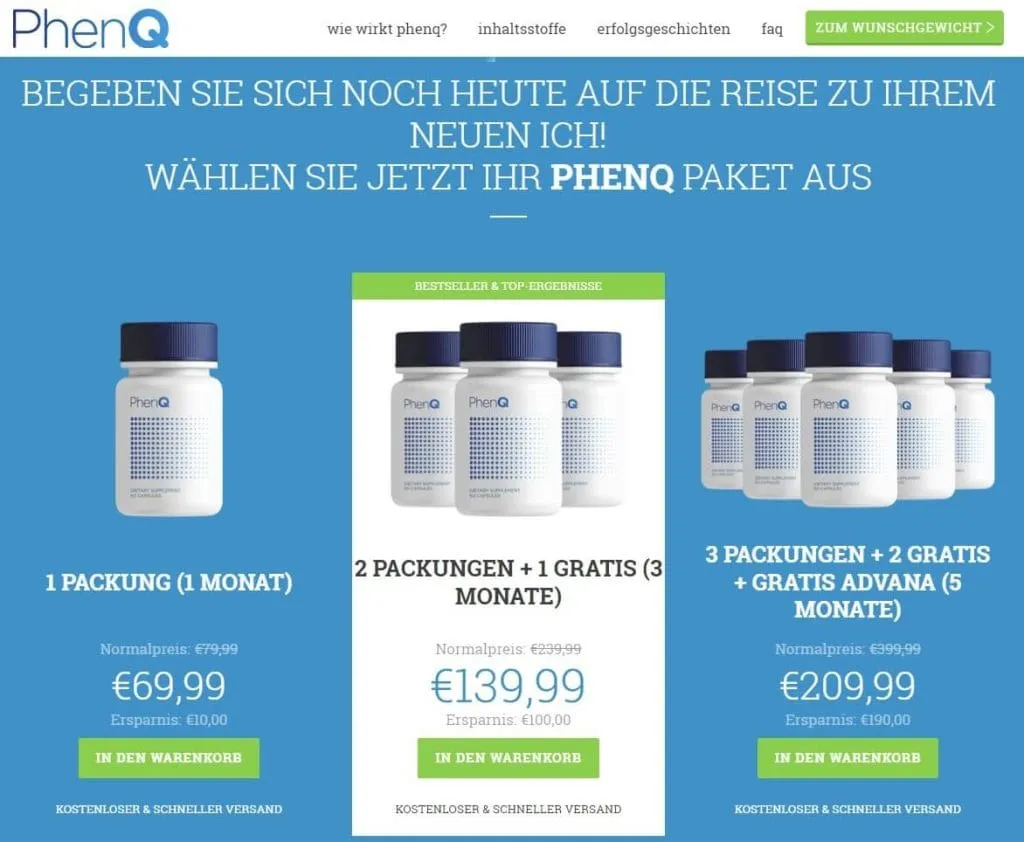 PhenQ auf der offiziellen Website kaufen